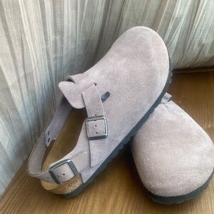 Birkenstock Tokio Suede Leather- Faded Purple